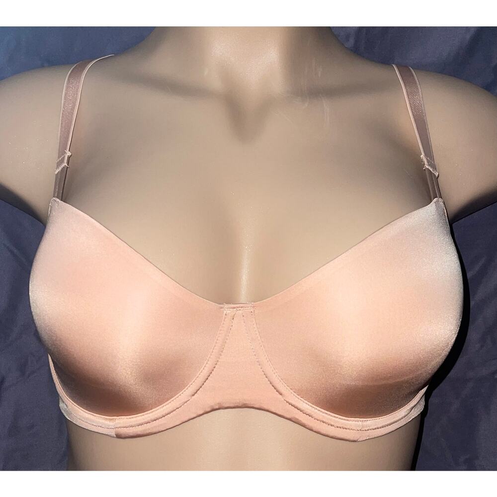 32C LIGHT BEIGE SATIN VICTORIA'S SECRET UNLINED DEMI BRA